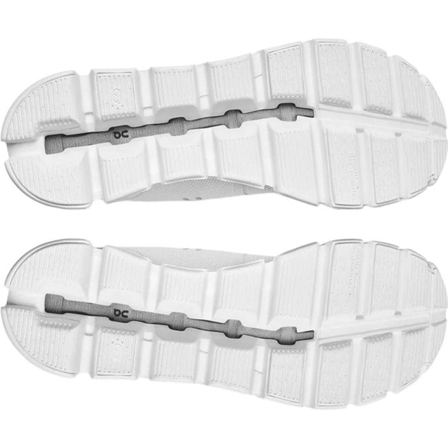 Sole of Men's On Cloud 5 slip on sneakers in all white with innovative CloudTec technology
