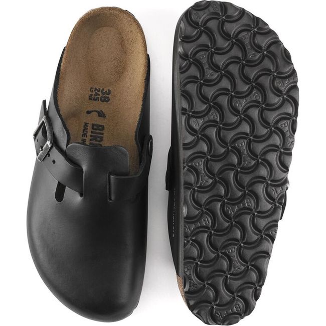 Birkenstock Unisex Boston Black Oiled Leather Clog 59461/59463