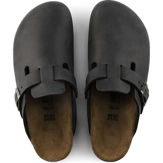 Birkenstock Unisex Boston Black Oiled Leather Clog 59461/59463
