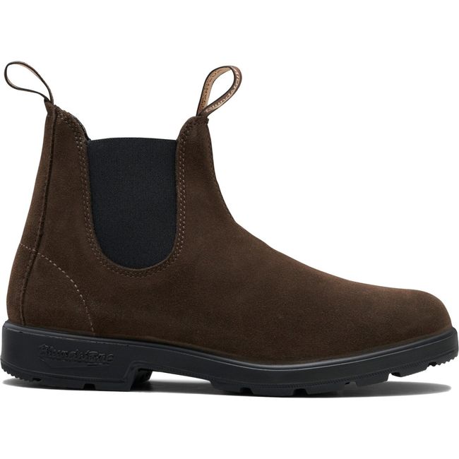 Lateral side of Unisex Blundstone 2410 Chelsea Boot in Brown Suede