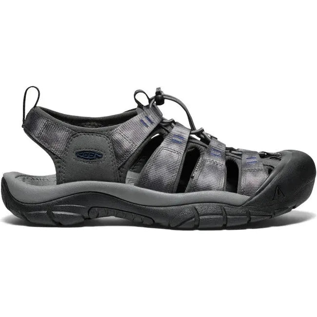 Lateral side of Men's Keen Newport H2 closed toe sandal in gray Magnet Chevron