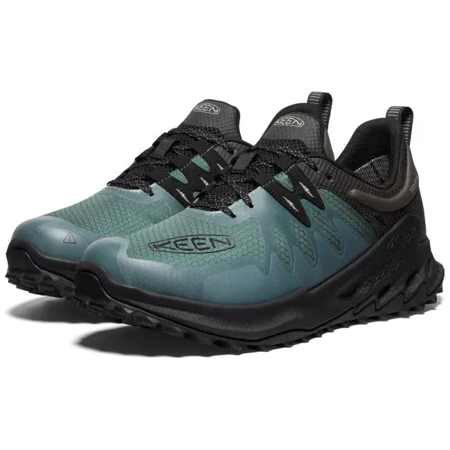 Pair of Men&#39;s Keen Zionic Waterproof Hiking Shoes in Dark Forest Black