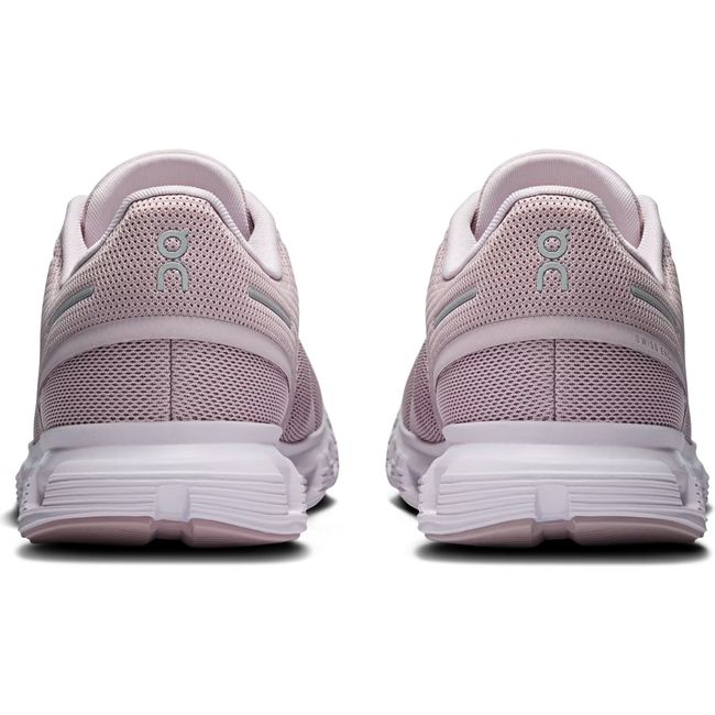 Heels of Women's On Running Cloud 6 Running Shoes in Mauve Orchid with slip on speed lacing
