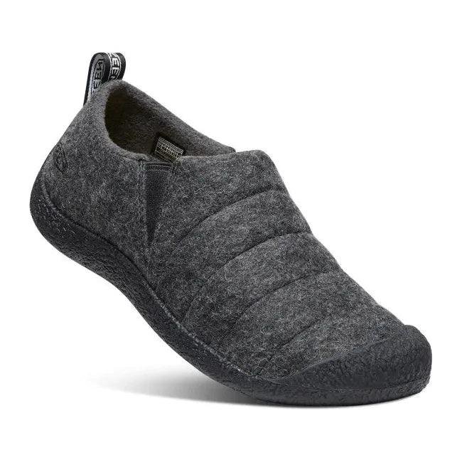 Heel up Women's Keen Howser II Slipper in Grey Felt and Black
