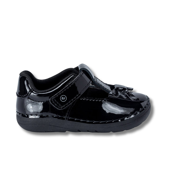 Lateral side of Stride Rite Infant Kids' Soft Motion Ashtyn Mary Jane Shoe in black patent