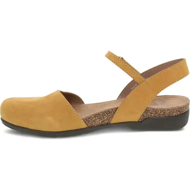 Dansko Women's Rowan Sandal Mustard Milled Nubuck 6025305300