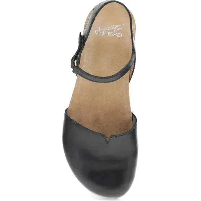 Dansko Women's Rowan Sandal Black Waxy Burnished 6025475300