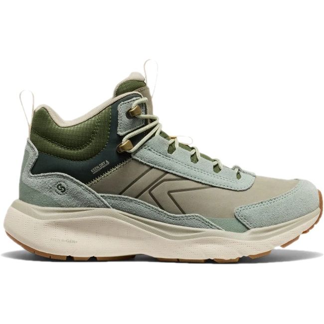 Lateral side of iceberg green KEEN Women's Leiki Waterproof Leather Hiking Boot