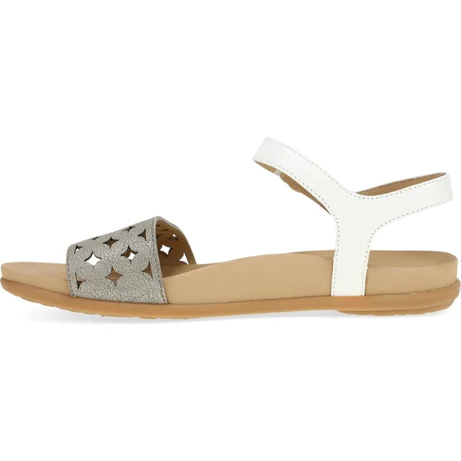 Medial of Women's Dansko Jodie Sandal in Platino and White