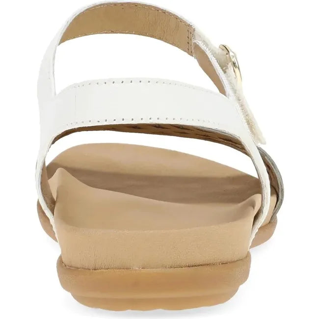 Heel of Women's Dansko Jodie Sandal in Platino and White