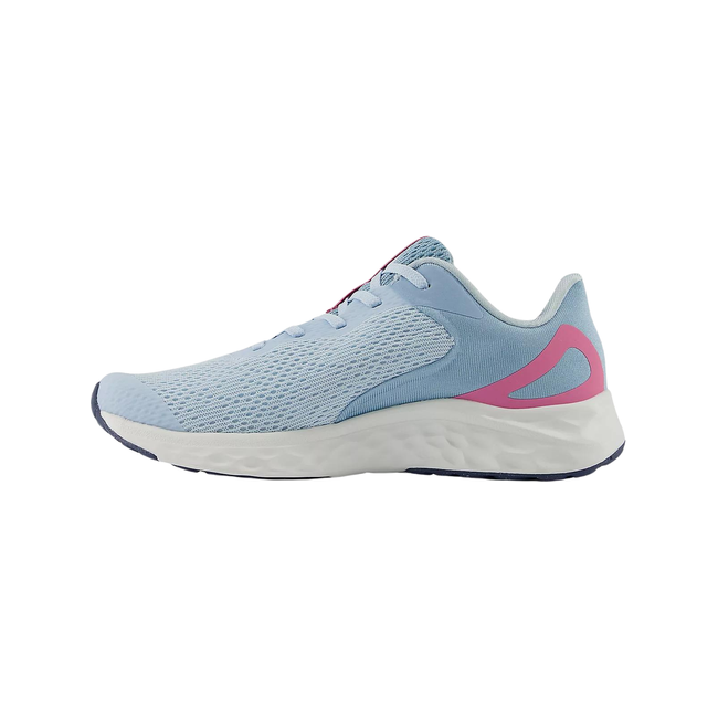 New Balance Kids' Fresh Foam Arishi V4 Running Shoe Quarry Blue/Real Pink/Chrome Blue GPARIYB4