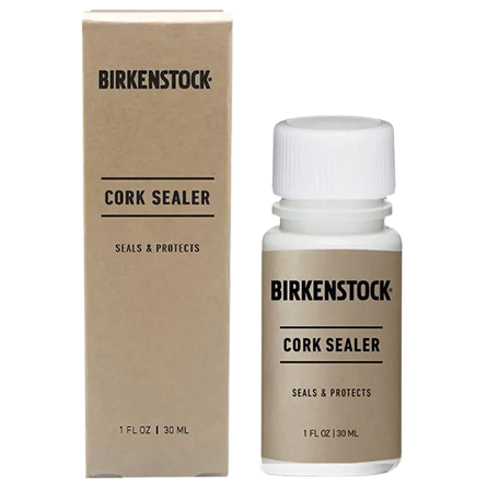 Box and Bottle of Birkenstock 1 Oz Cork Sealer and brush