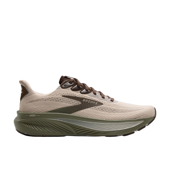Side of Brooks Men's Ghost 17 Running Shoe in Chateau Grey