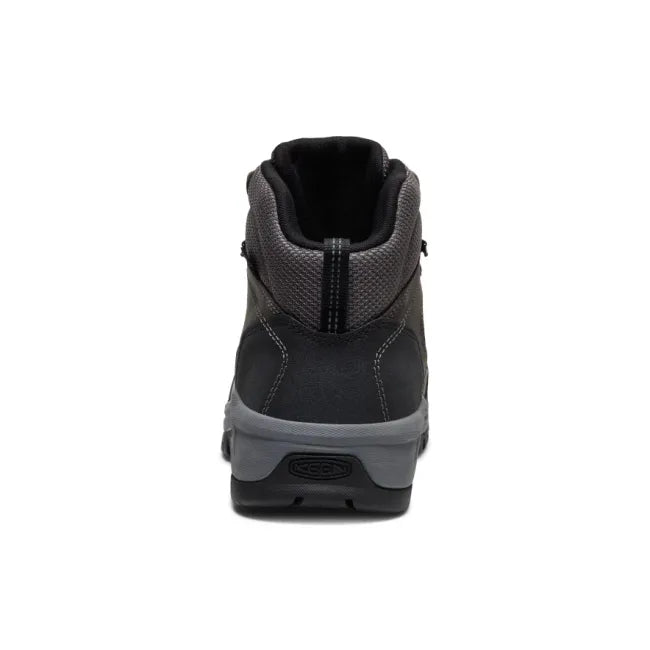 Heel of Keen Men's Skokie Waterproof Carbon Toe Work Boot in Magnet Black