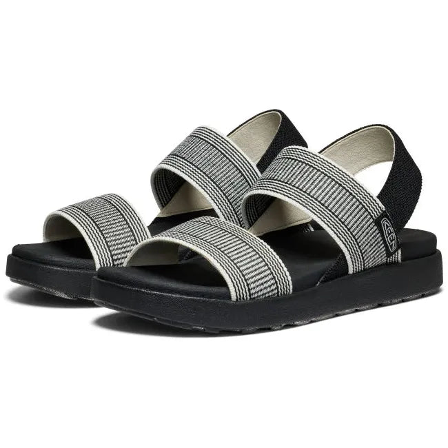 Pair of Women's KEEN Elle Backstrap Sandals in Black Star White colorway