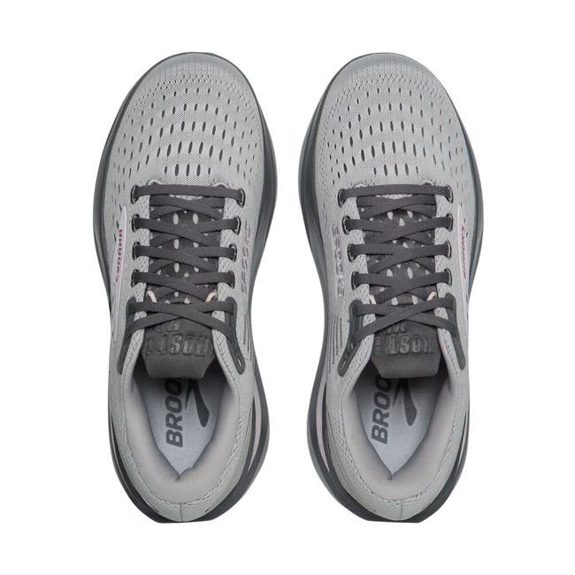 Tops of Brooks Women's Ghost Max 3 Running Shoe in Grey &amp; Poppy Seed Pink