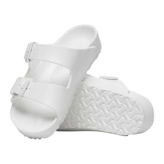 Top and Sole of Birkenstock Kids' Arizona EVA Sandal (Toddler/ Little Kid) in White