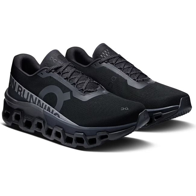 Pair of On Running Men's Cloudmonster 2 Running Shoes in all black