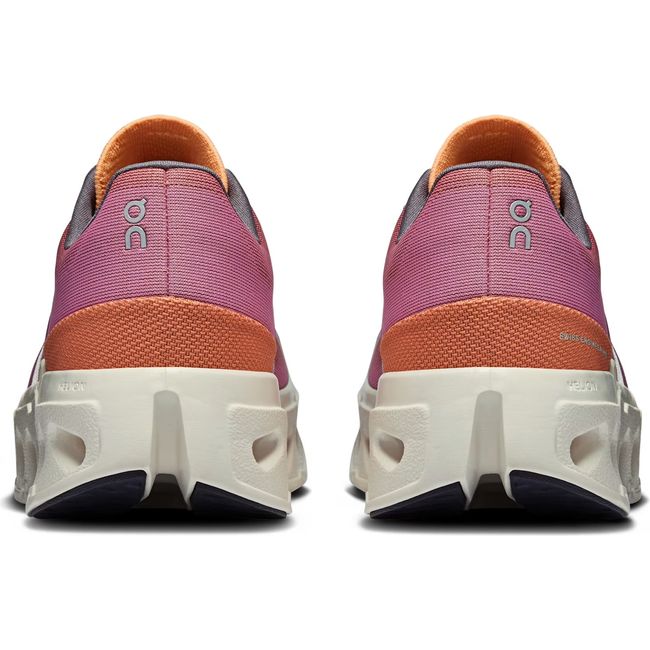 Heels of Women's On Running Cloudeclipse Running Shoes in Tangerine Orange, pink, and Ivory