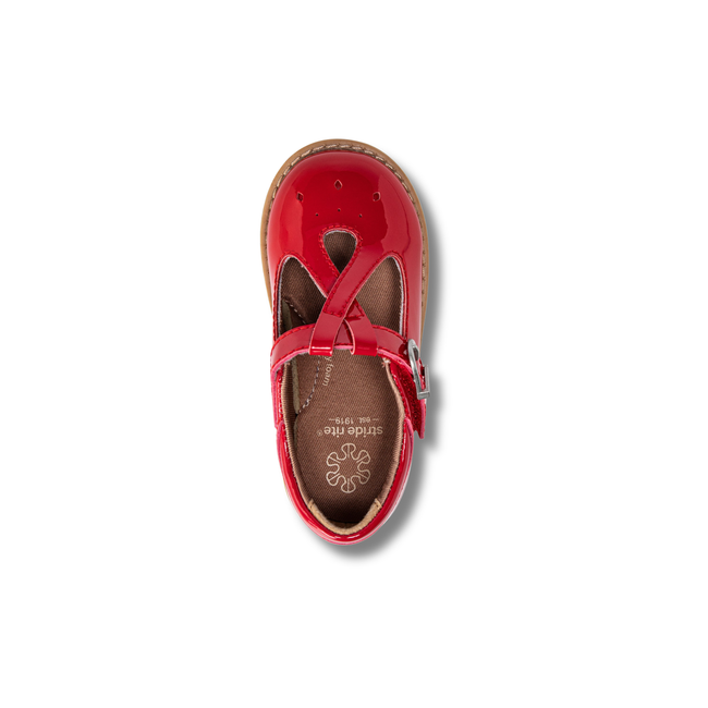 Top of Stride Rite Susie Mary Jane Shoe Red Patent Leather BG038904