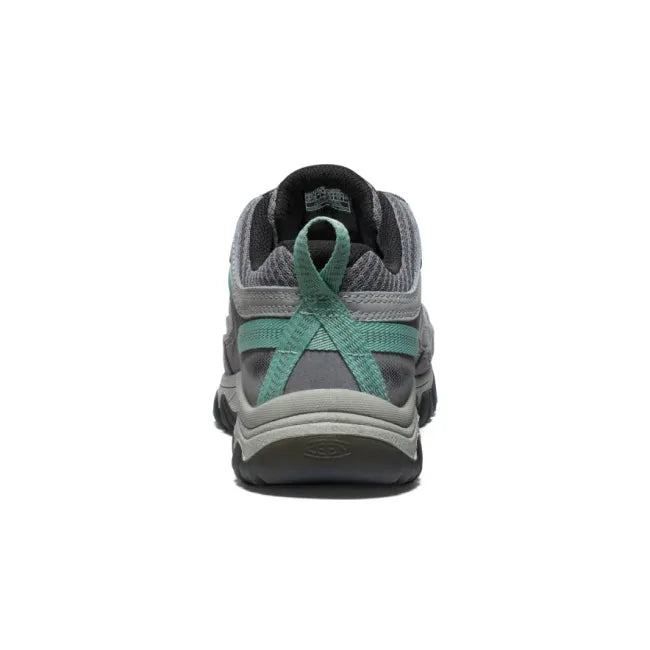 Heel of Keen Women's Targhee IV Vented Hiking Shoe in Alloy Grey Granite Green