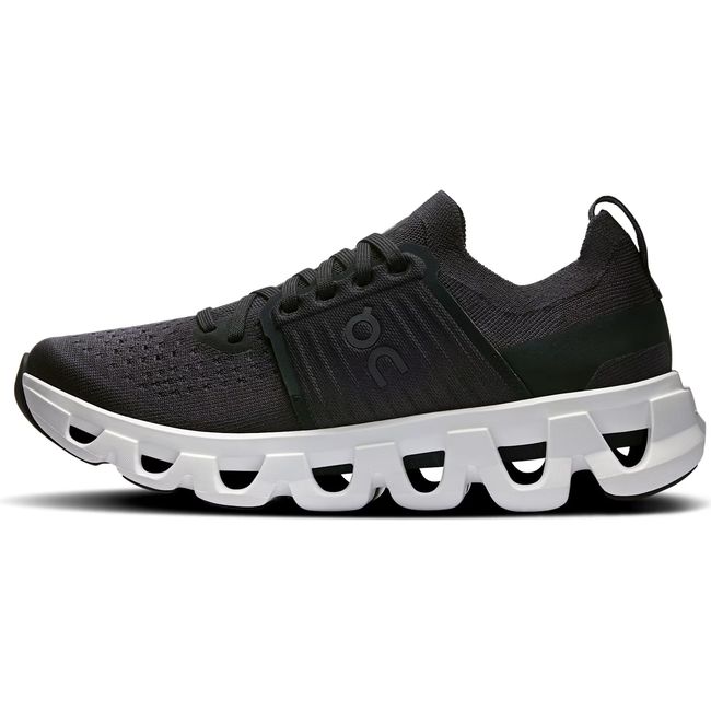 Medial side of Women's On Running Cloudswift 4 Running Shoe in Black and White 