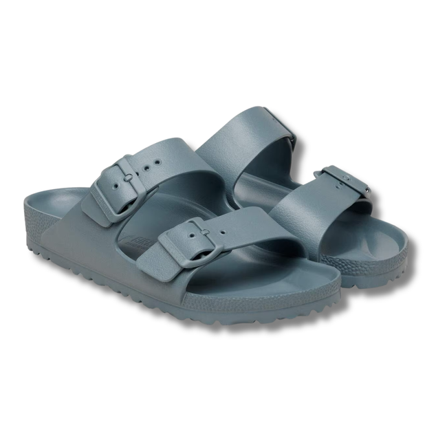 Angled pair of Birkenstock Unisex Arizona EVA Sandal in Basalt Grey
