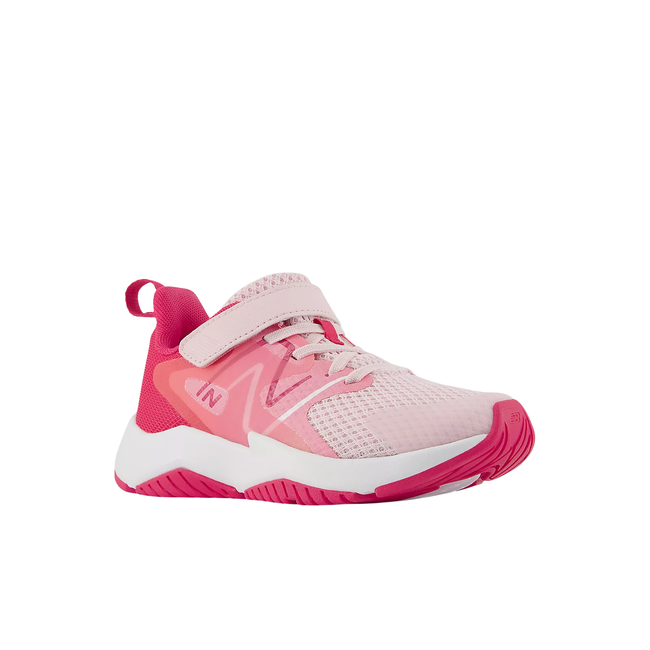 Front of New Balance Kids' Rave Run v2 Velcro Running Shoe (Toddler/Little Kid) in Rose Sugar Pink