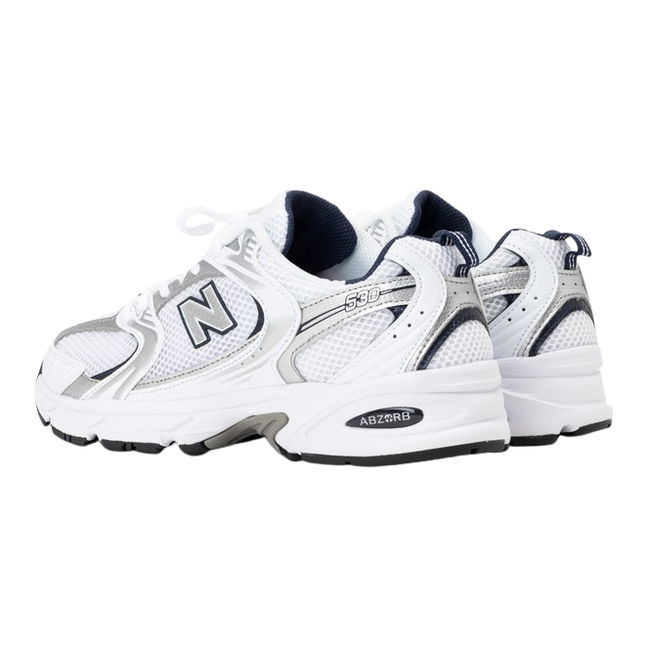 Heels of New Balance Unisex 530 Lifestyle Shoe in White