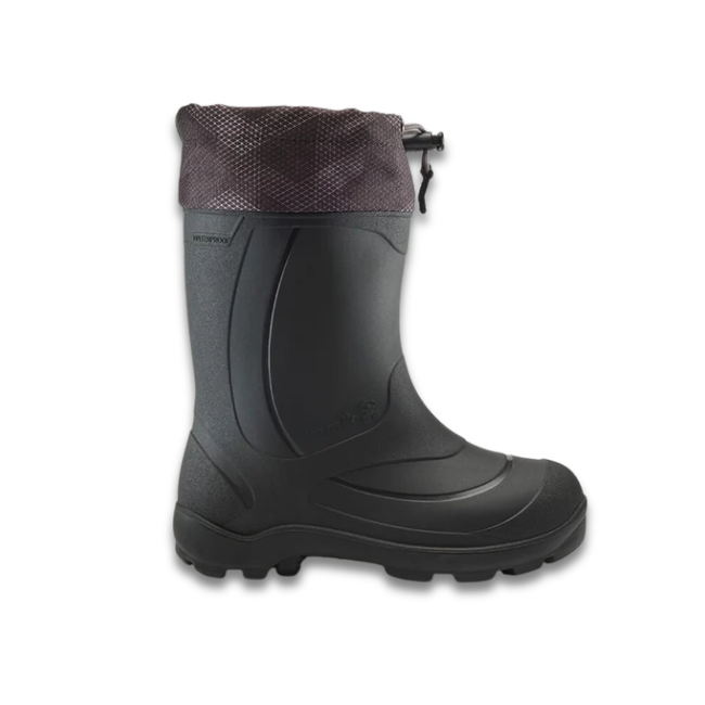 Lateral side of Kamik Kids' Youth Snobuster 2 Snow Boot in Black Charcoal