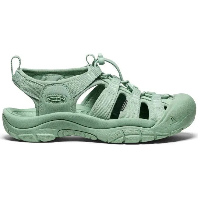 Lateral side of Women's Keen Newport H2 Sandal in Monochrome Granite Green