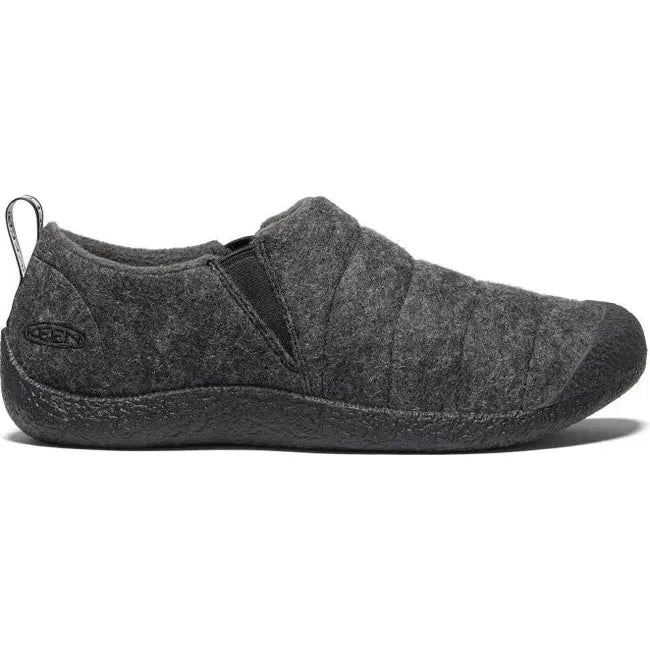 Lateral side of Women's Keen Howser II Slipper in Grey Felt and Black