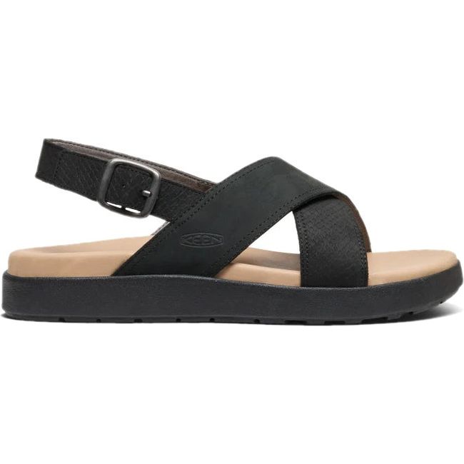 Lateral of KEEN Women's Elle Luxe Cross Strap Sandal in Black