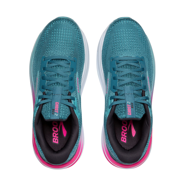 Brooks Women's Ghost Max 2 Running Shoe Storm Blue/Knockout Pink/Aqua 120420-475