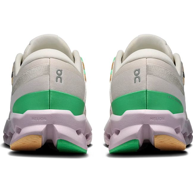 Heels of Women's On Running Cloudsurfer 2 Running Shoes in Pearl Orchid beige and purple