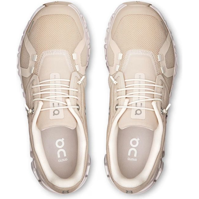Top down view of On Running Women's Cloud 6 Running Shoe in pearl