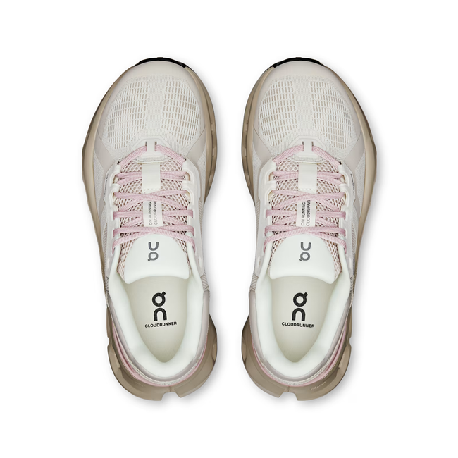 Tops of On Running Women's Cloudrunner 2 Running Shoe in Mauve White