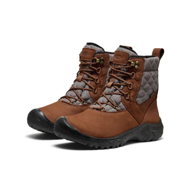 Pair of Keen Women's Greta II Waterproof Boots in Bison Brown