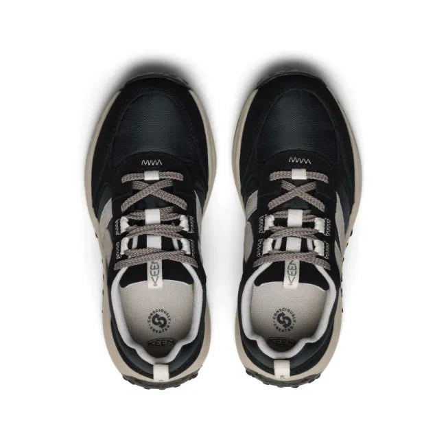 Lace up upper of KEEN Big Kids' KS86 Sneakers in black and star white