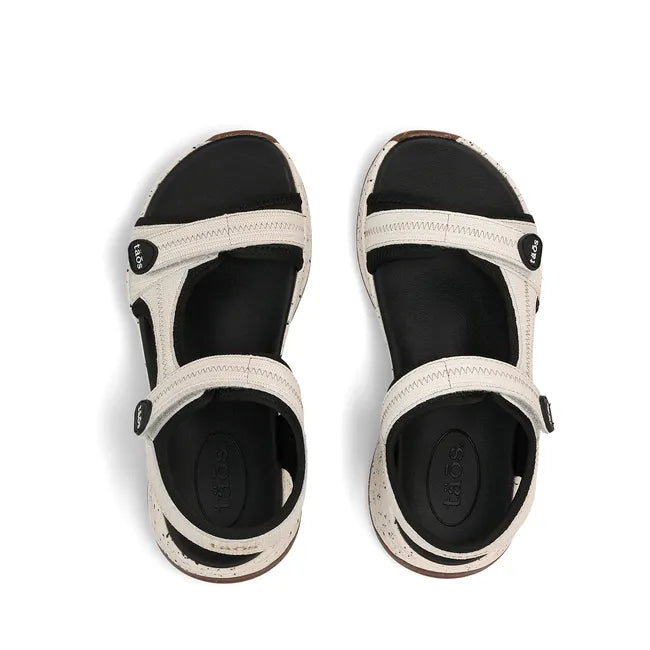 Upper of Women's Taos Super Side Sandal in Ice Emboss with velcro straps