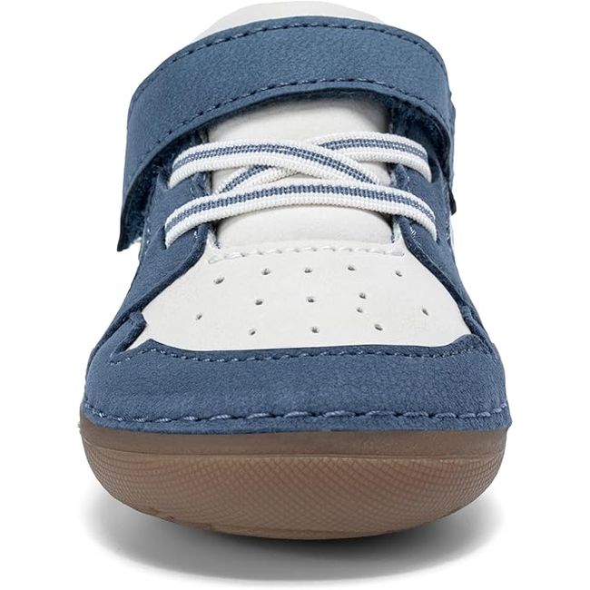 Front of Stride Rite Kids' Waverly Sneaker in Vintage Indigo with velcro strap