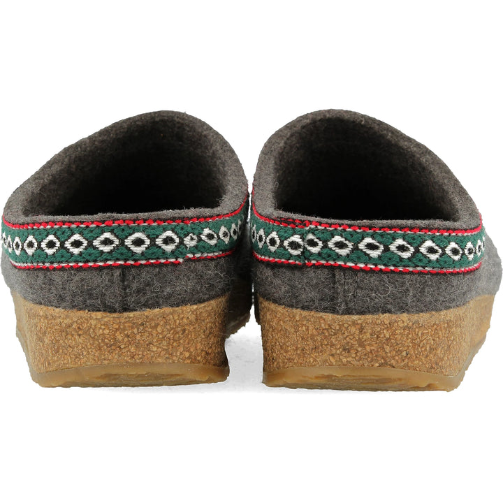 Haflinger Unisex GZ Clog in Grey, back view