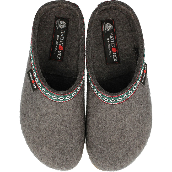 Haflinger Unisex GZ Clog in Grey, top view