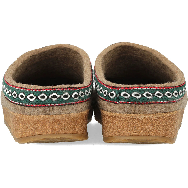 Haflinger Women’s GZ Clog in Earth, back view