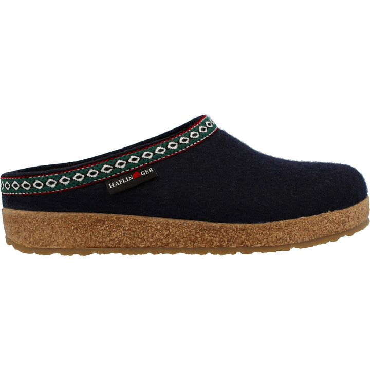 Haflinger Unisex GZ Clog in Navy, side view
