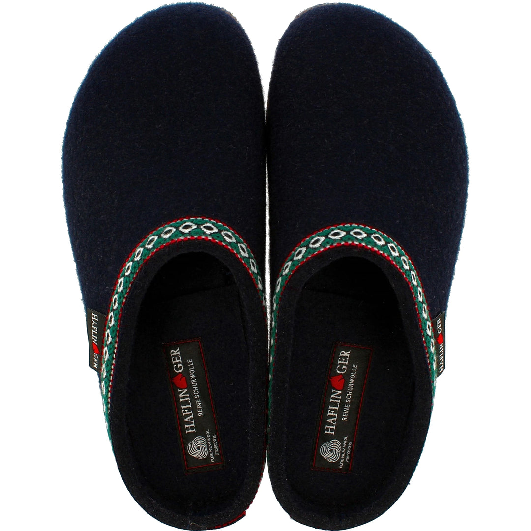 Haflinger Unisex GZ Clog in Navy, top view