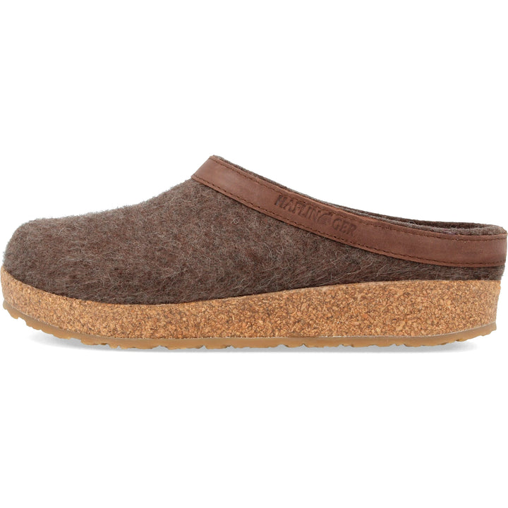 Haflinger Unisex GZL Clog in Smokey Brown, inside view