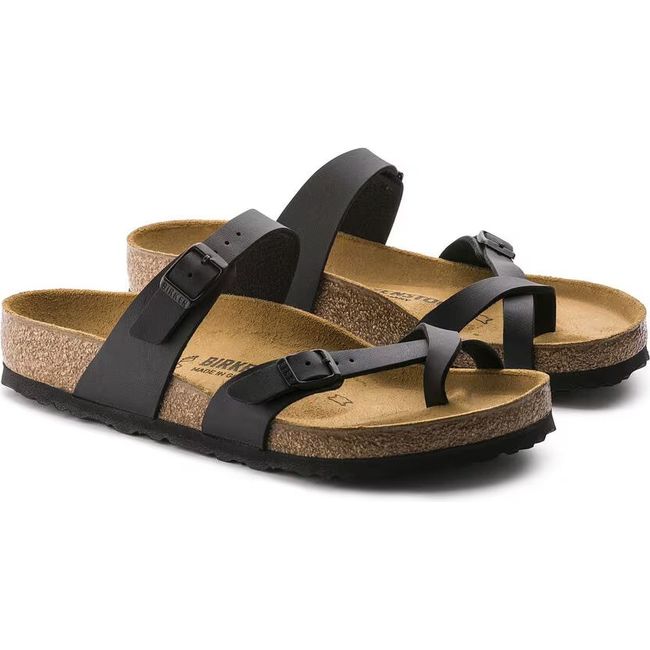 Pair of Birkenstock Women&#39;s Mayari Birko-Flor Sandals in black
