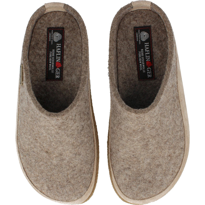 Haflinger Unisex Skane Clog in Earth, top view