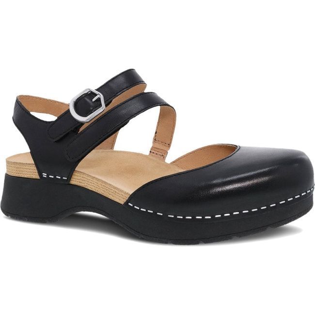 Dansko Women's Rissa Mary Jane Closed Toe Sandal Black Nappa 7188100200